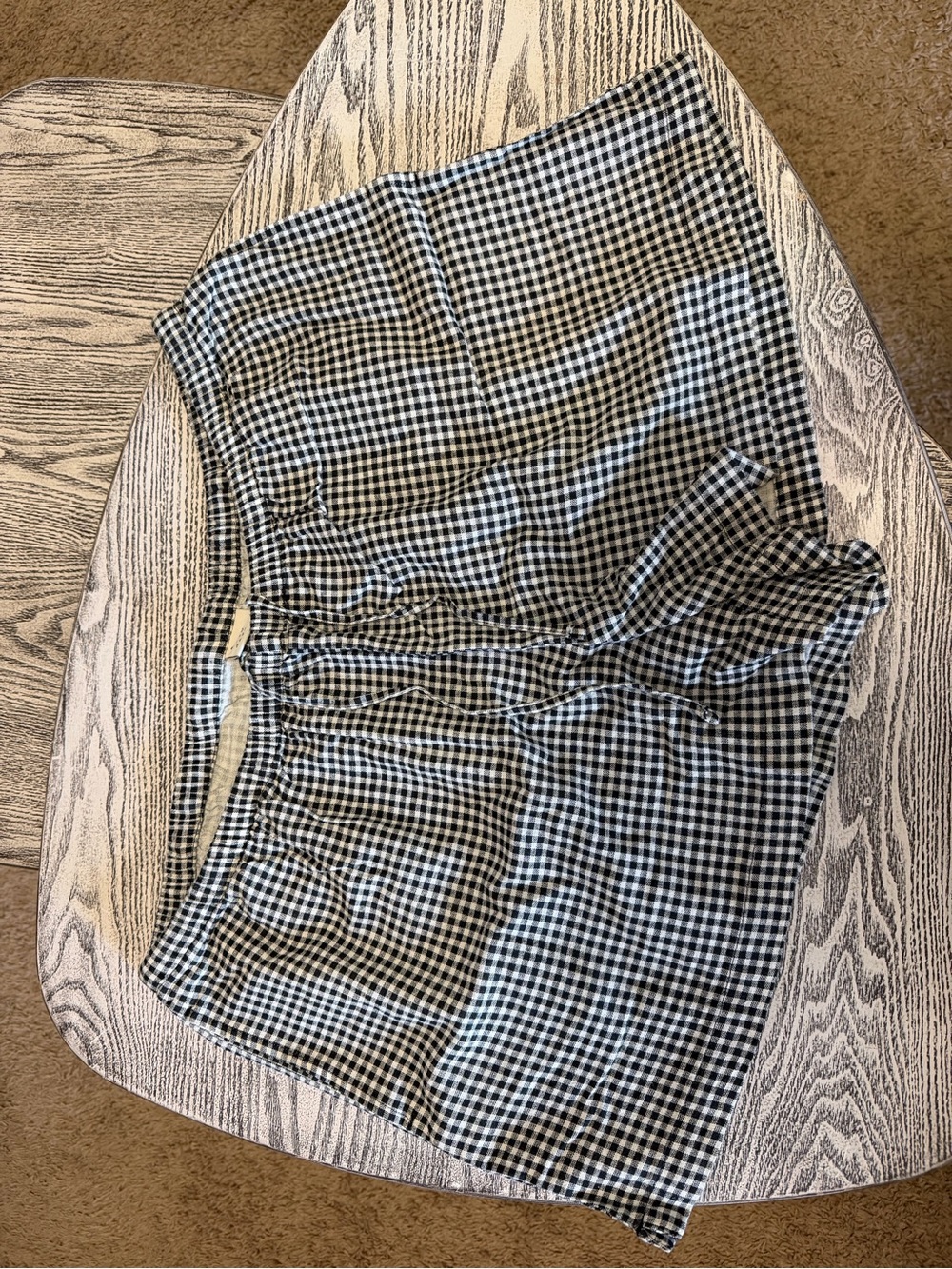 A New Day Target Black White Gingham Paperbag Tie Waist Shorts in XL